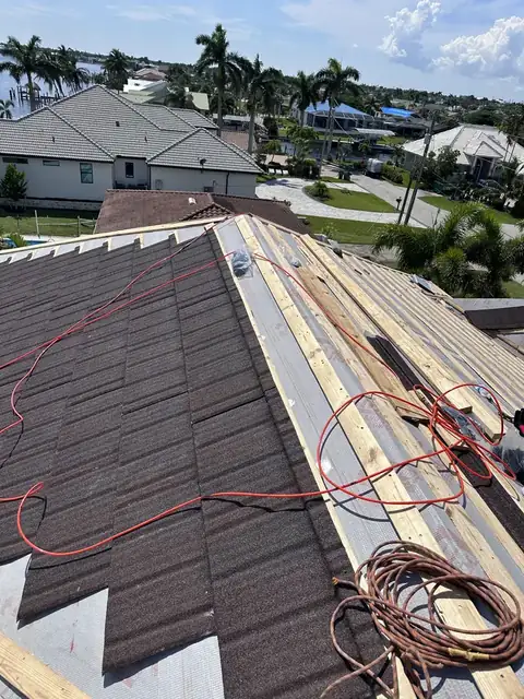 Roofer working on a roof